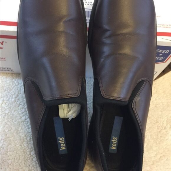 KEDS brown leather loafers size 10 - Picture 2 of 4